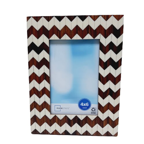 Portarretrato Decorado Madera Blanco 4X6"