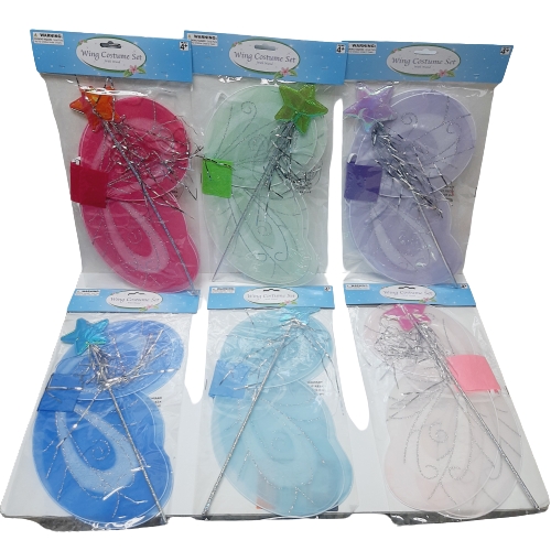 Set De Hada Azul Para Niñas Alas Falda Varita Y Diadema WZ-2 - Cómpralo