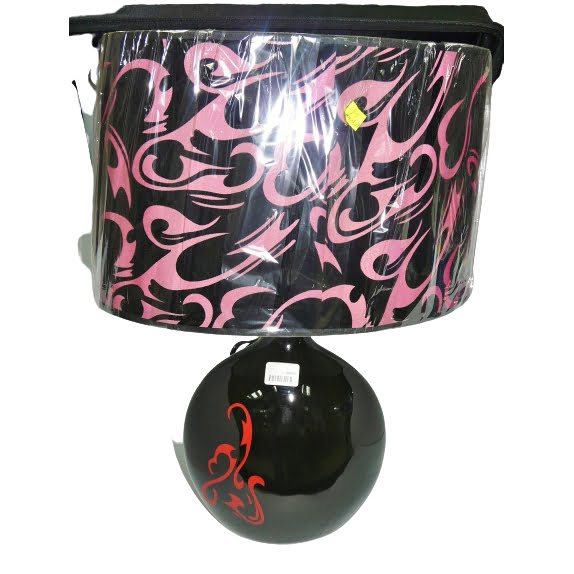 Lampara Mesa Negro/Rojo