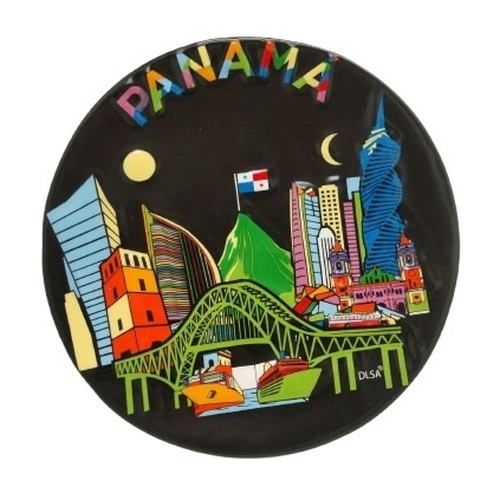 Plato Negro Ciudad Panama 15Cm