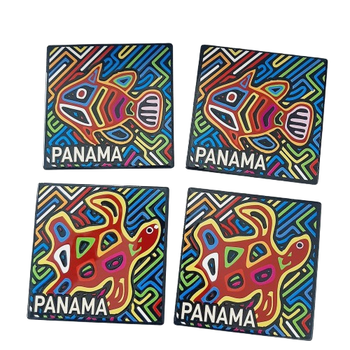 Porta Vasos Arte Mola Panama Cuadrado