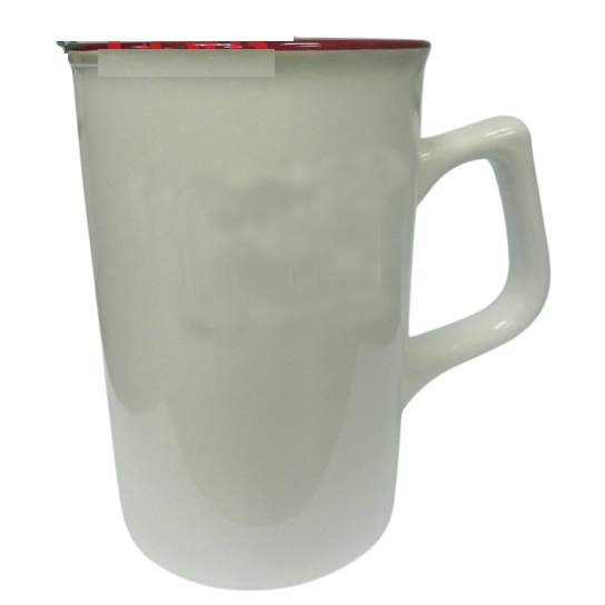 Taza Blanca Rosa Loza