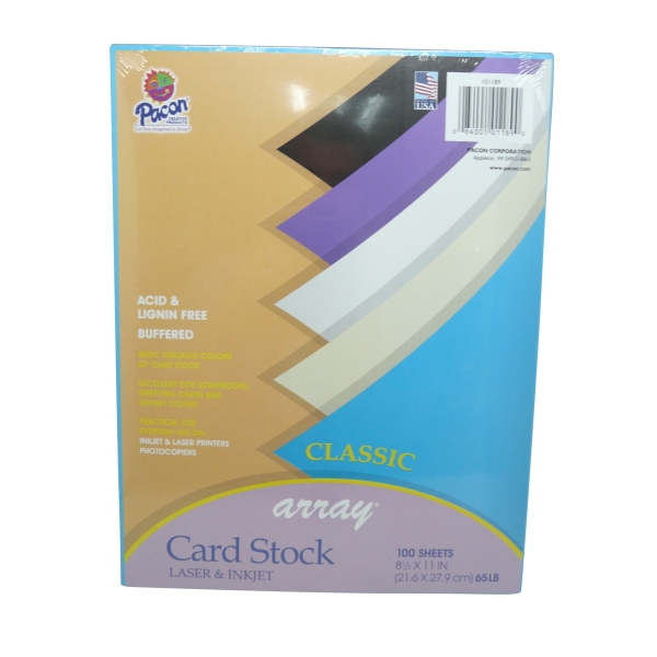 Papel 65Lb.Paquete 100 5Color