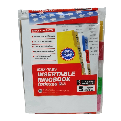 Division Portafolio 5 Tab Colores Surtidos