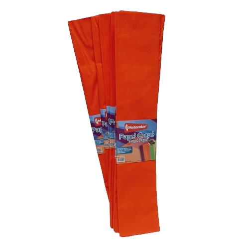 Papel Crespon Naranja Fue C/U 80-24Naranja Fuerte 50X200Cm