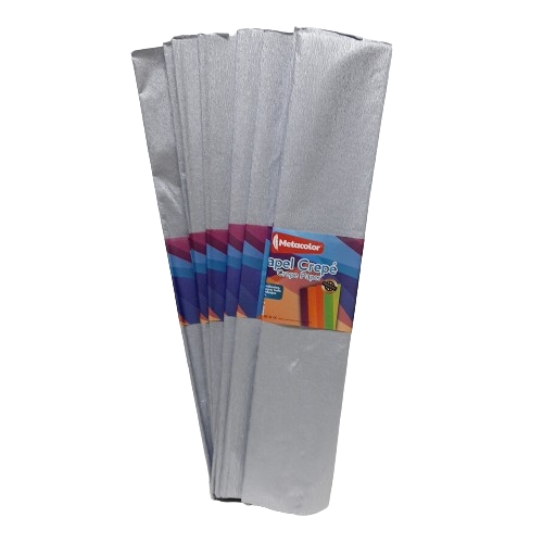 Papel Crespon Plateado C/U 80-36Plateado 50X200Cm