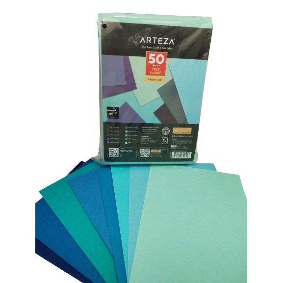 Fieltro Azul Pqt. 10 Tonos Arteza Pqt.50