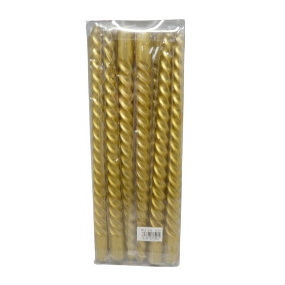 Vela Torneada Dorada Pqte.12 10"