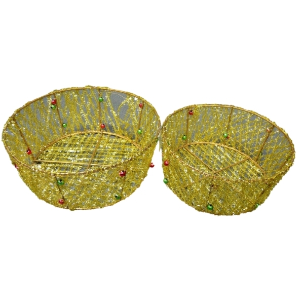 Cesto Metal Dorado 2 Piezas Gran Morrison