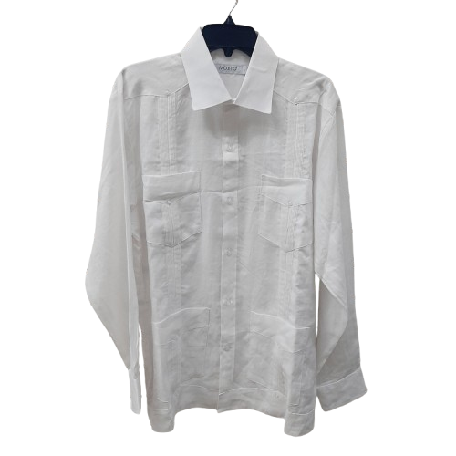 Guayabera Manga Larga De Caballero Mojito Blanca