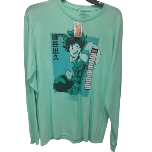 Sueter De Caballero Anime Manga Larga Medium RP61343-ml-verde-deku